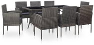 9-piece garden dining set with gray polyrattan cushions 46401 46401 - Garden Furniture