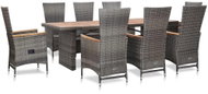 9-piece Garden Dining Set with Grey Polyrattan Cushions 46047 46047 - Garden Furniture