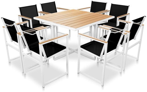 9-piece garden dining set with WPC table top aluminum 42806 42806 - Garden Furniture - Main image