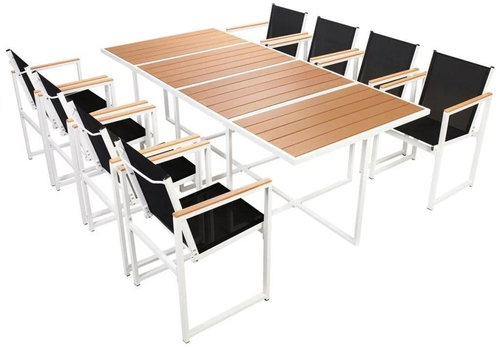 9-piece garden dining set with WPC table top aluminum 42809 42809 - Garden Furniture - Main image