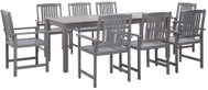 9-piece garden dining set gray solid acacia wood 45943 45943 - Garden Furniture