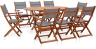 9-piece garden dining set gray solid eucalyptus and textile 278912 278912 - Garden Furniture