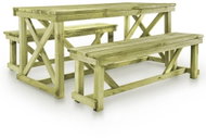 Beer set table with 2 wood benches 44897 44897 - Garden Furniture