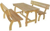 Beer table with 2 benches impregnated with pine wood 273754 273754 - Garden Furniture