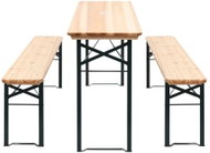 Folding beer table with 2 benches 177 cm pine 42206 42206 - Garden Furniture