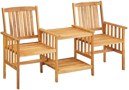 Garden chair with tea table 159x61x92 cm massive acacia 45933 45933 - Garden Furniture - Main image