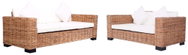 2-piece Garden Sofa with Cushions Natural Rattan 276283 276283 - Garden Furniture