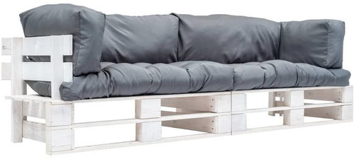 2-piece garden seating set made of gray pine pillows 277385 277385 - Garden Furniture - Main image