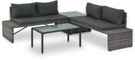3-piece garden sofa with cushions polyrattan gray 44720 44720 - Garden Furniture