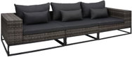 3-piece garden sofa with cushions polyrattan gray 49529 49529 - Garden Furniture