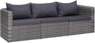 3-piece garden sofa with cushions gray polyrattan 44163 44163 - Garden Furniture