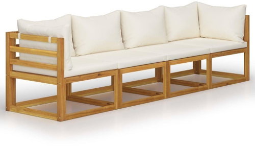4-piece garden sofa cream cushion solid acacia 3057639 3057639 - Garden Furniture - Main image