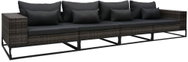 4-piece garden sofa with cushions polyrattan gray 49530 49530 - Garden Furniture