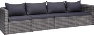 4-piece garden sofa with cushions gray polyrattan 44164 44164 - Garden Furniture
