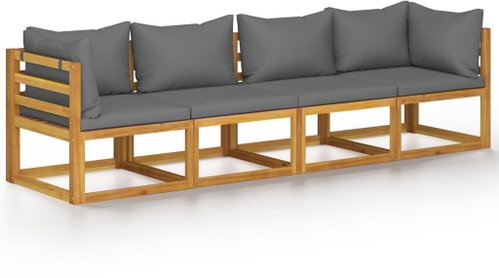 4-piece garden sofa with solid acacia cushion 3057608 3057608 - Garden Furniture - Main image