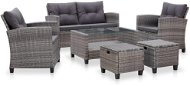 6-piece garden sofa with cushions PE rattan dark gray 46150 46150 - Garden Furniture