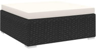 Partial footstool 1 pc with cushion polyratt black 46802 46802 - Garden Furniture