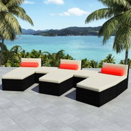 8-piece garden sofa with cushions polyrattan black 42854 42854 - Garden Furniture
