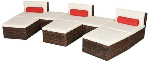 8-piece garden sofa with cushions polyratt brown 42853 42853 - Garden Furniture - Main image