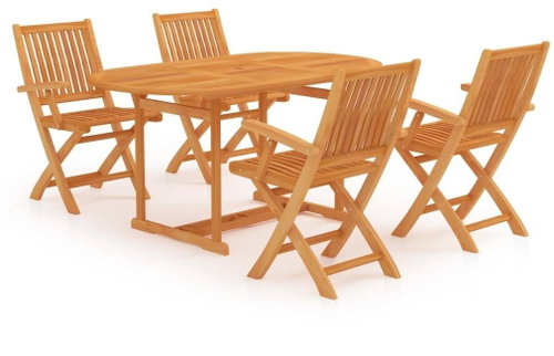 5dílný zahradní jídelní set masivní teakové dřevo 3059535 - Zahradní nábytek - Main image