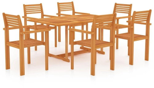 7dílný zahradní jídelní set masivní teakové dřevo 3059548 - Zahradní nábytek - Main image