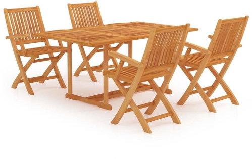 5dílný zahradní jídelní set masivní teakové dřevo 3059549 - Zahradní nábytek - Main image