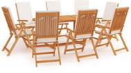 9dílný zahradní jídelní set s poduškami masivní teak šedý 3059558 - Zahradní nábytek