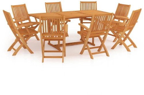 9dílný zahradní jídelní set masivní teakové dřevo 3059576 - Zahradní nábytek - Main image