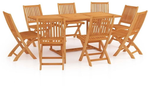 9dílný zahradní jídelní set masivní teakové dřevo 3059578 - Zahradní nábytek - Main image