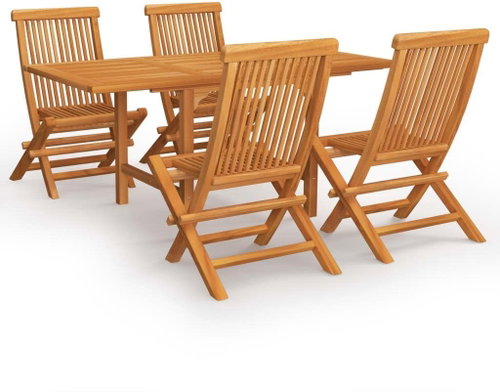 5dílný zahradní jídelní set masivní teakové dřevo 3059593 - Zahradní nábytek - Main image