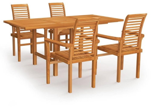 5dílný zahradní jídelní set masivní teakové dřevo 3059597 - Zahradní nábytek - Main image