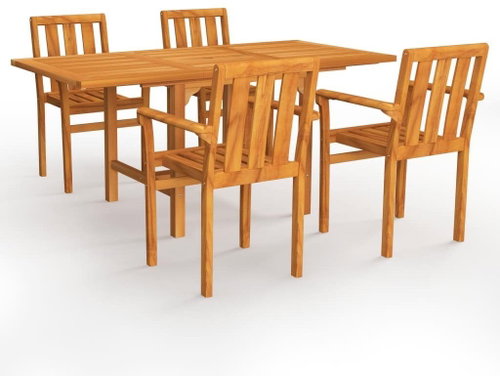 5dílný zahradní jídelní set masivní teakové dřevo 3059599 - Zahradní nábytek - Main image