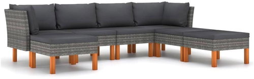 SHUMEE Set zahradního nábytku 7dílný vč. podušek, šedý 3059717 - Zahradní nábytek - Main image