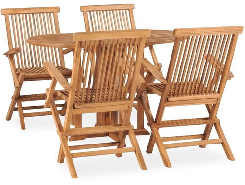 5dílný skládací zahradní jídelní set masivní teakové dřevo 3059975 - Zahradní nábytek - Main image