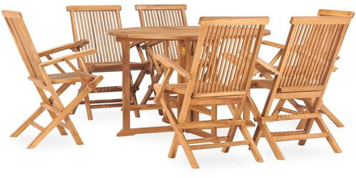 7dílný skládací zahradní jídelní set masivní teakové dřevo 3059986 - Zahradní nábytek - Main image