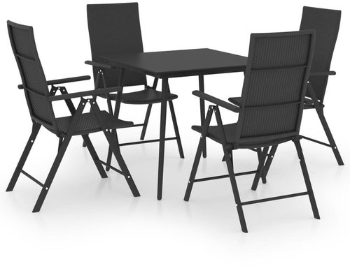 5dílný zahradní jídelní set černý 3060065 - Zahradní nábytek - Main image