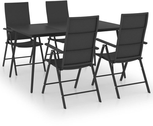5dílný zahradní jídelní set černý 3060066 - Zahradní nábytek - Main image