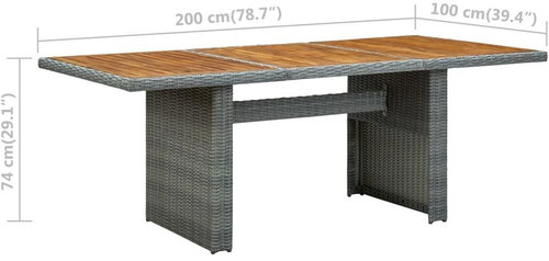 9dílný zahradní jídelní set s poduškami polyratan světle šedý 3060190 - Zahradní nábytek - Main image