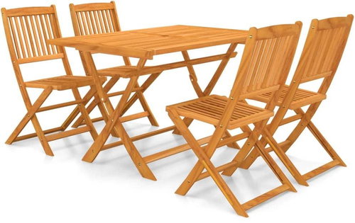 5dílný skládací zahradní jídelní set masivní akáciové dřevo 3060193 - Zahradní nábytek - Main image