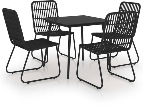 5dílný zahradní jídelní set polyratan a sklo  3060244 - Zahradní nábytek - Main image