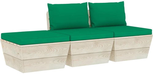 3dílná zahradní sedací souprava z palet podušky smrkové dřevo 3063413 - Zahradní nábytek - Main image