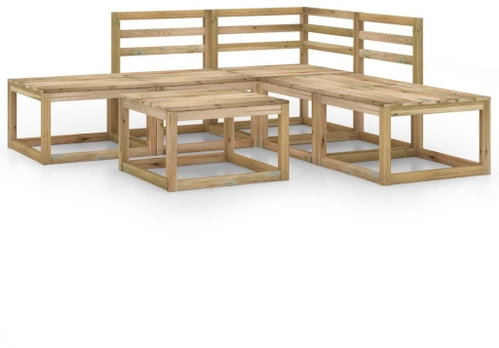 6dílná zahradní sedací souprava zeleně impregnovaná borovice 3065299 - Zahradní nábytek - Main image