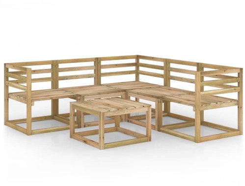 6dílná zahradní sedací souprava zeleně impregnovaná borovice 3065302 - Zahradní nábytek - Main image