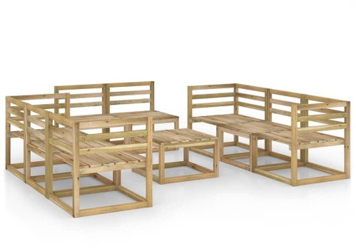9dílná zahradní sedací souprava zeleně impregnovaná borovice  3065312 - Zahradní nábytek - Main image
