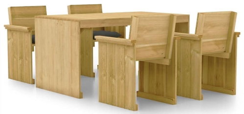 5dílný zahradní jídelní set s poduškami impregnovaná borovice 3065717 - Zahradní nábytek - Main image