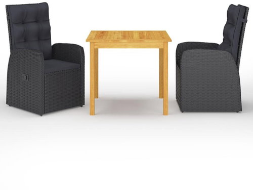 3dílný zahradní jídelní set černý 3067717 - Zahradní nábytek - Main image