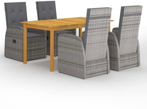 5dílný zahradní jídelní set šedý 3067814 - Zahradní nábytek - Main image
