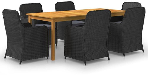 7dílný zahradní jídelní set černý 3067910 - Zahradní nábytek - Main image