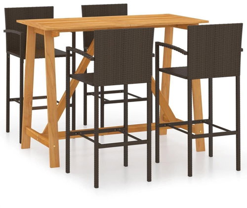 5dílný zahradní barový set hnědý 3067968 - Zahradní nábytek - Main image