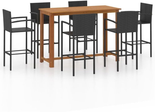7dílný zahradní barový set černý 3068017 - Zahradní nábytek - Main image